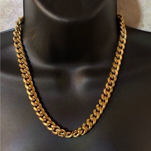Unisex - Elegant Gold Curb Chain Necklace.